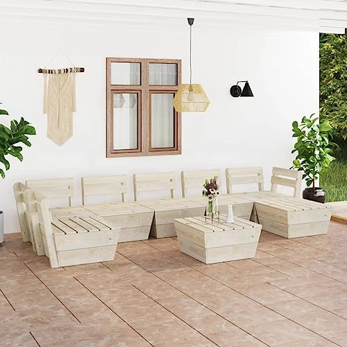 JHQHSM 3-teiliges Garten-Sofaset aus imprägniertem Fichtenholz mit Palettendesign für Terrasse und Wohnbereich, langlebiges modulares Lounge-Set in rustikalem Stil mit Stabiler