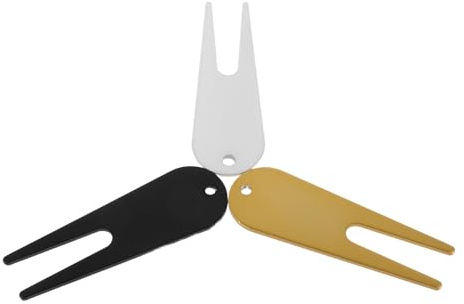 Yardwe Set da 3 Forchette per Riparazione Green da Golf in Lega Resistente, Strumento Portatile la Riparazione di Zolle e Marcatura Palline, Attrezzo Ergonomico per Campo da Golf