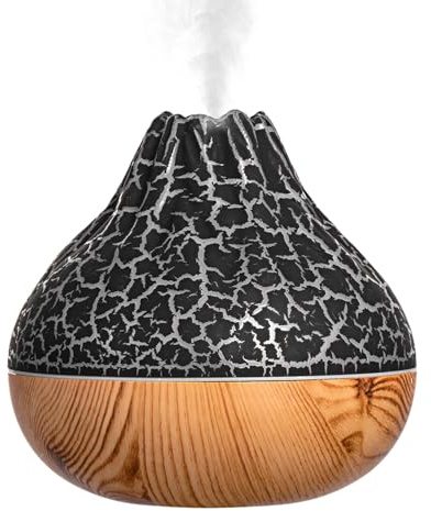 Volcano Humidifier Diffuser, 2-Mode Simulated Flame Aroma, RGB Ambient Light Mist, Fire Mist 300ml Capacity, Oil Diffuser for Home Bedroom Large Room Relaxation and Decoration
