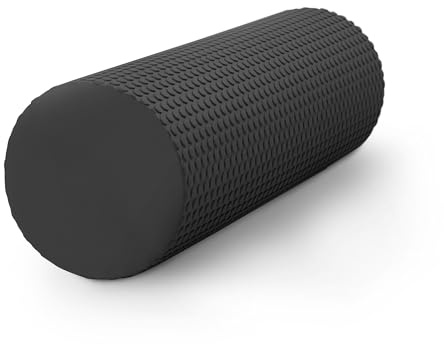 KAYMAN Sports Foam Roller Sports Recovery, Deep Tissue Muscle Tension Relief & Circulation Increase Portable & Lightweight Self Massager for Back, Legs, Gym, Pilates & Yoga EVA 44.5 x 15cm (Black)