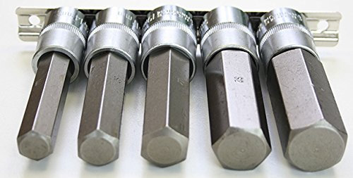 Richmann Exclusive Star bits Socket Set 5 pcs, hex 14-24mm, 1/2,100 mm Long (C6921)