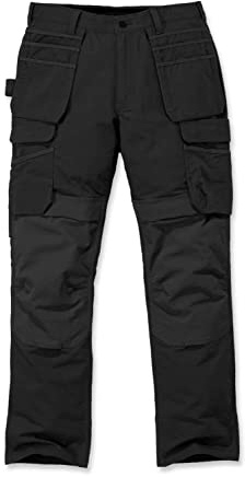 Carhartt herr Byxor Steel Rugged Flex Relaxed Fit Dubbel-Framsida, Cargo med flera fickor, arbetsbyxor, Svart Svart, 36W / 28L