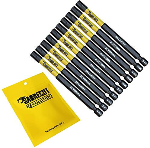 SabreCut 10pcs SCTX4089_10 89mm T40 TX40 Impact Schrauberbits Robust