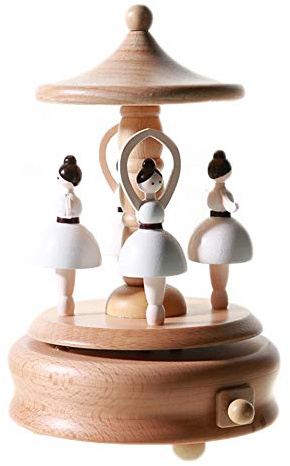 Chonor Innovative Szene aus Holz Spieluhr, Premier Spieluhr Handkurbel Handwerk Reine Hand-klassischen Music Box Dekorationen Idee für Geburtstag Weihnachten - Rotierendes Ballett