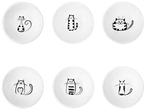 Cabilock Piatto Per Salse in Ceramica Motivo Gatto Dei Cartoni Animati Adatto Per Olio Zucchero Aceto e Condimenti Vari Per Antipasti e Uso in Casa Ristorante e Catering