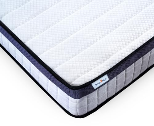 DURA TRIBE StarNap Hybrid Single Mattress Firm 23cm UK Made, with Memory Foam & Pocket Springs - Single Bed Mattress Skin-Friendly, Extra Breathable Cover Single (90 x 190 cm)