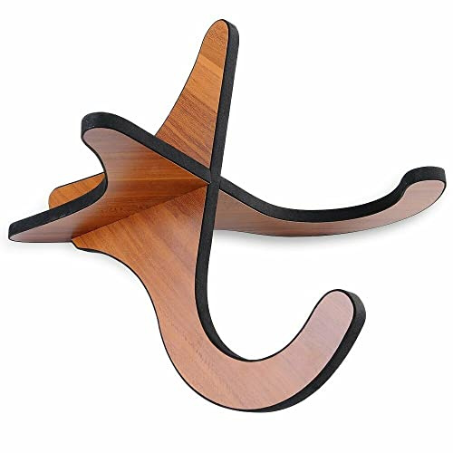 OUfdj Supporto per Strumenti Musicali in Legno per Ukulele, Violino, Mandolino e Banjo con Tecnologia 3M EVA All-Inclusive per Strisce Anti-Collisione e Design a X