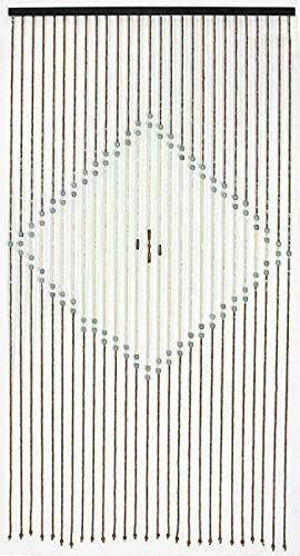 ReTaaj Beaded Bamboo Curtain Beautiful Hanging String Caravan Wooden Door Summer Blind Fly Mosquito Curtain Screen Room Divider Home Decoration 180 x 90cm (Diamond)