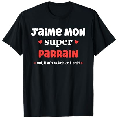 Amour super parrain humour J'aime mon parrain T-Shirt