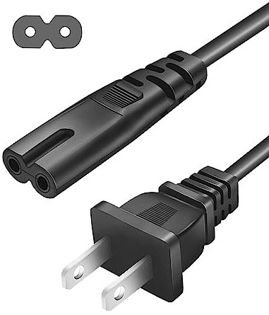 2 Zinken AC-Netzkabel für ONN 100008736, JBL PartyBox 100 200 300 1000 310 320 710 On-The-Go Bluetooth-Lautsprecher, ION Game Day Party Ersatz-Lautsprecher-Ladekabel