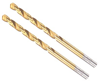 CoCud Punte Trapano Torsione, Diametro Foratura 4,3 mm, Gambo Dritto Rotondo Rivestito Titanio Alta Velocità Acciaio 6542 per Inossidabile Acciaio Lega Metallo, 2 Pezzi