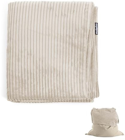 mokebo Sitzsack Bezug aus Cord 'Das Kuschel-Cover', Cover für den Riesen-Sitzsack 'Der Große', Cordbezug in Beige für Sitzkissen & Liegekissen, für alle gängigen XXL Sitzsäcke bis 140x180 cm anwendbar
