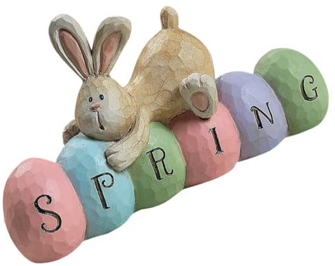 GRIRIW Kaninchen-Verzierung Osterdeko für zu Hause Osterkränze für die Haustür draußen Frühlingsspielzeug Spielzeuge Desktop-Kaninchen-Statuen Kaninchendekorationen Ei