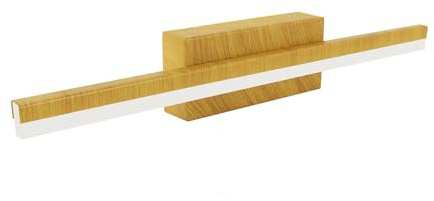 Licht-Erlebnisse LED Wandleuchte Badezimmer IP44 B: 40 cm neutralweiß 4000 K 600 lm Edelstahl Holz-Optik Wandlampe Bad Spiegelleuchte Badezimmer