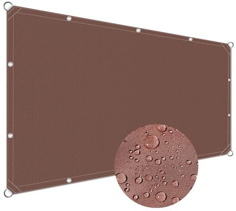 Tenda a Vela Quadrata Ombreggiante 1.2x5m, Tenda Velo Sole Ombra Protezione Solare Tendalino Vele Parasole con Occhielli per Giardino,terrazza,Campeggio - Marrone