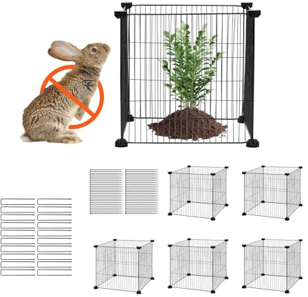 VEVOR Cage à Plantes Contre Animaux, Lot de 4, Grillage de Protection pour Plantes Fleurs légumes, 34x34 cm, 16 Mailles métalliques, Protecteur pour empêcher Les Lapins, Poules, écureuils d'entrer