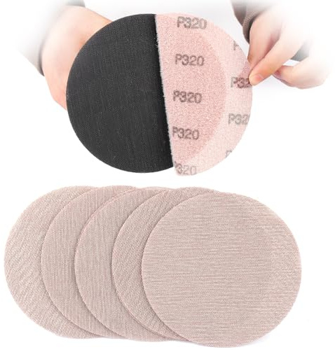 Sruhrak 30 Piezas Papel de Lija, Malla de Lijado 150mm Discos de Lijado Grano 320 para Lijadora de Paneles de Yeso Lijadora Orbital Aleatoria | Abranet - Eliminación de polvo eficiente para lijadora de pared, papel de lija de malla para madera, metal, coche, barniz