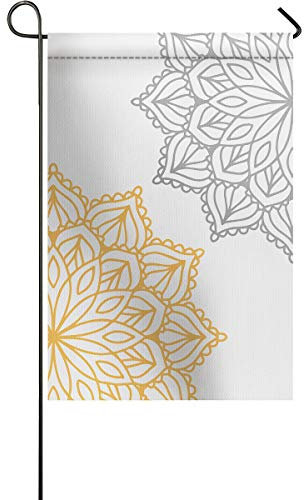 Garten Flagge Dahlie Blume Gelb Grau Abstrakte Kunst Blumendesign Fahne Durable Sommer Flaggen Dekoration Außenbanner, Für Garten, Drinnen Und Draußen, 30x45cm