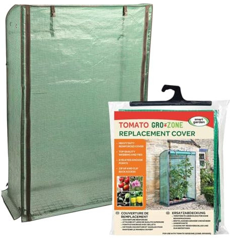 Garden Mile Greenhouse Cover Replacement Plant Protection GroZone Max Heavy Duty Reinforced PE Polytunnel Cover with Roll-Up Zipper Door *COVER ONLY* (Tomato GroZone Cover 1.5 x 1 x 0.4m)