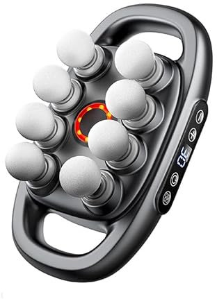 8-Kopf-Massagepistole für tiefes Gewebe mit 30 Ebenen & 3 Modi, Leise Muskelmassagepistole zur Schmerzlinderung für Rücken, Schultern, Beine, Füße und Körpermuskulatur (grey)