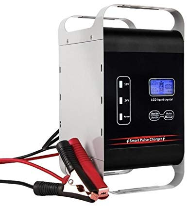 Autobatterie Ladegerät,Ladegerät Autobatterie 12V 24V 600W Leistungsstarke Autobatterie-Ladegerät 6A - 100A 200A 400Ah Boot Auto Gabelstapler Speicherzelle Fast Charge