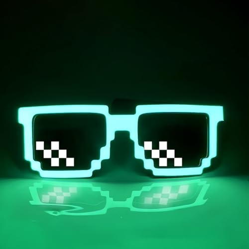 HTGWCG Lunettes Cyberpunk 4 Modes Lunette Wire Neon Lumière Masque Lumineux, Lunettes de Fête Sans Fil pour Fête Décorations, Anniversairet, Noël Party, Soirée de Folie Discothèque