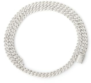 Miami Cuban Link Halskette 6 mm – Massives 925 Sterling Silber mit Zirkonia – Iced Out Unisex Armband für Damen & Herren - Lucoro