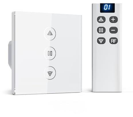 Allevoi Interrupteur Volet Roulant avec RF Télécommande, Commutateur Sans Fil de Contrôle à Distance, 1 à 8 Canaux Peut Contôle Groupe Pour Stores Auvent, Non Intelligent