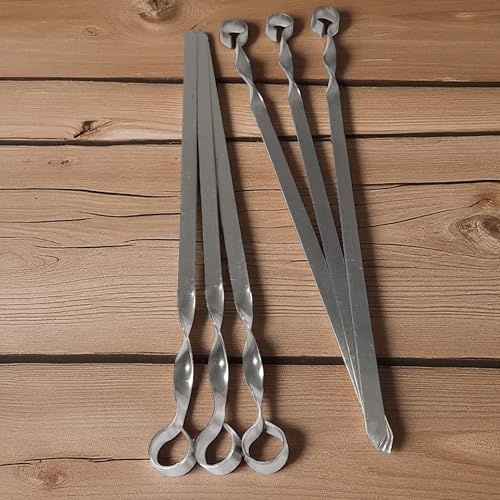 GOROCH 6er Set Kebabspieße aus Edelstahl – 67 cm lange, 20 mm breite Schaschlikspieße für Lammspieße & Hackfleisch, extra stabil, 3 mm stark, ideal für große Grillgeräte & BBQ
