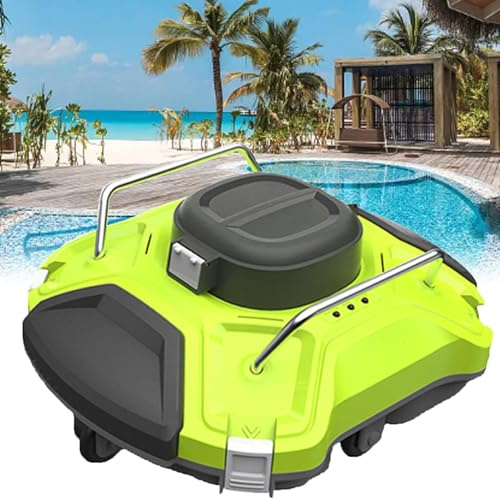 PxkVrin Limpiafondos robótico automático para Piscinas, Aspirador automático para Piscinas, Limpiador Submarino trepador de Paredes, para Todo Tipo de Piscinas elevadas.