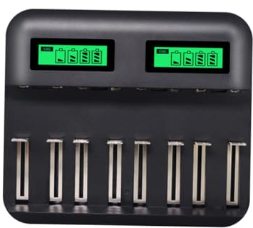FIXOSHEE Chargeur de Batterie Intelligent Emplacements USB pour Piles AA AAA Type Cylindrique Protection Multiple Charge Indépendante Compatible Piles Rechargeables