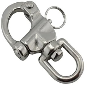 Grillo girevole a sgancio rapido con anello in acciaio inossidabile 316 for impieghi gravosi da 70 mm a 87 for attrezzatura vela(5PCS,70mm)