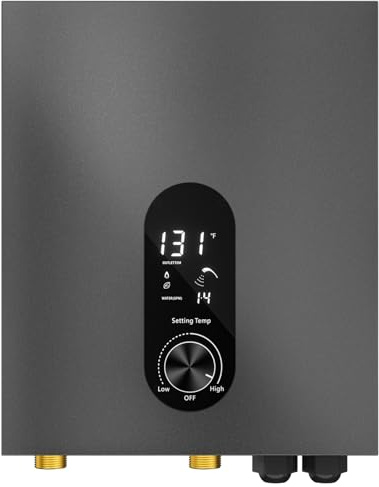 Chauffe-eau électrique sans réservoir 18 kW - Chauffe-eau instantané sous évier, point d'utilisation avec affichage numérique pour cuisine et salle de bain - 220 V