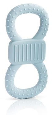 Mimiloo® Beißring für Babys, Silikon Zahnungshilfe mit Noppenstruktur, Türkis, Greifring Lernspielzeug Ab 3 Monaten, BPA-frei (Breeze)
