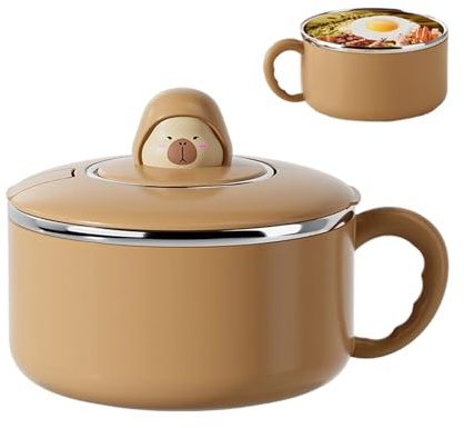 Ensaladera con tapa – Vajilla de gran capacidad de 1200 ml – Ensaladera portátil de gran drenaje de acero inoxidable | para sopa de arroz, sándwiches de frutas, verduras, dormitorio, hogar, cocina