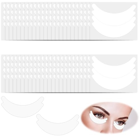 Almohadillas para los ojos para extensiones de pestañas, 50 pares de parches autoadhesivos, almohadillas para ojos permanentes, almohadillas de espuma sin pelusa para extensiones de pestañas