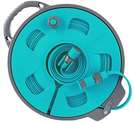 Liberty Leisure Roll On Hose 15 Metres LL1562A – Food Safe Flat Hose with Reel, Compact Roll-Up Water Hose for Caravan & Motorhome Use, Tangle-Free for Garden, Allotment & Greenhouse