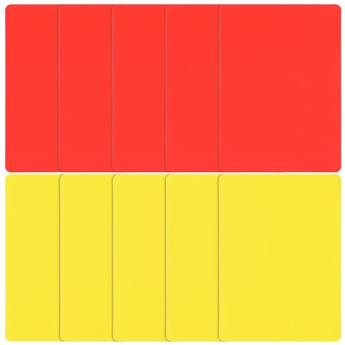 SMASOLO Carte Arbitro Calcio 10 Pezzi Cartellini Rossi e Gialli, Accessorio Portatile in PVC per Arbitri, Adatto a Partite e Allenamenti di Calcio e Basket
