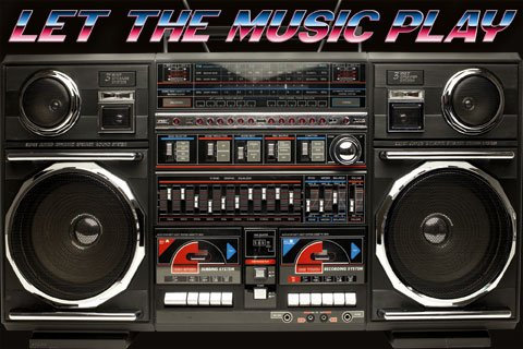 empireposter Ghettoblaster - Poster - 80s Boombox – Let the music play + Ü-Poster