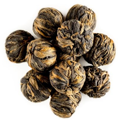 Tè Perle di Drago Nero Yunnan - Arrotolato a Mano Grado Oro | lavorato foglia per foglia in piccole perle per un infuso dal corpo pieno e vellutato