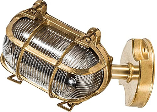 Licht-Erlebnisse Wandleuchte Außen Messing IP64 Maritim edel SKIATHOS Terrassenlampe Außenleuchte Haus Haustür