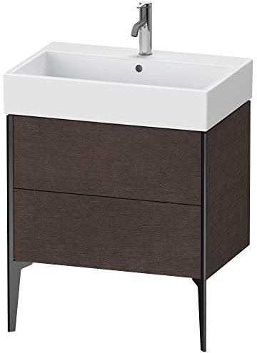 Duravit XViu 4535 Waschtischunterbau stehend, 2 Auszüge, für Waschtisch Vero Air 235070, 684x454 mm, Farbe (Front/Korpus): schwarz matt/Eiche dunkel Geb. - XV45350B272
