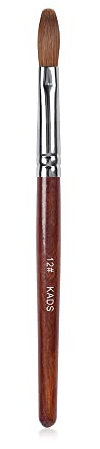 KAZIPOP Kolinsky Sable Nail Brush Acrylic Brush for Acrylic Powder Nail Art Pen with Red Wooden Handle Manicure Design 12#