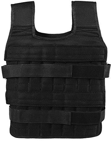 Tbest Gewichtsweste, Trainingsweste mit Gewichten, 15 kg, Schwarz, Krafttraining, Modern, Ox-Stoff, atmungsaktiv