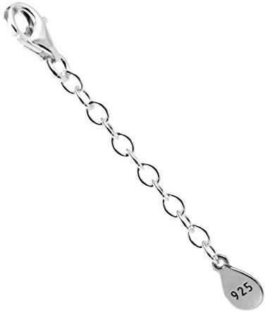 DIY925 Verlängerungskette 7 cm aus 925 Sterling Silber – nickelfreie Kettenverlängerung für Halsketten Armbänder Colliers & Fußkettchen Juweliers- Qualität