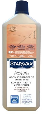 STARWAX – Konzentrierte Schwarze Seife mit Leinöl – Nährt, schützt, gibt Glanz – Ultra-entfettend – Ohne Ausspülen – 99% Inhaltsstoffe natürlichen Ursprungs – 1 l – Bis 50 m²