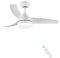 CJOY Ceiling Fans with Lights Dimmable, 42'' Ceiling Fans with Lamps and Remote White, Quiet Fan Light Ceiling 3 Blades 24W LED, 6 Speeds, 3000K/4000K/6500K, DC Reversible