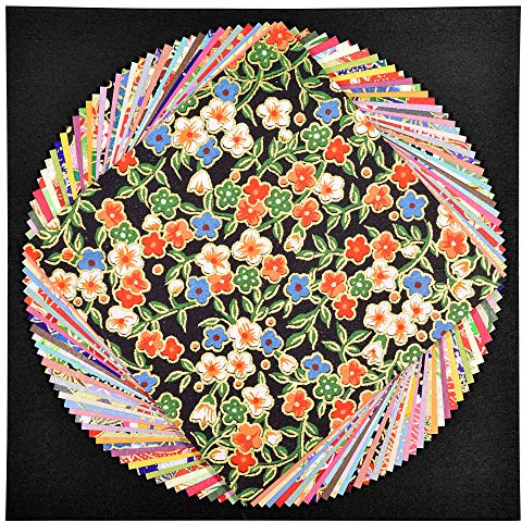 Carta giapponese Mino Washi Toraditional Chiyogami Washi, carta colorata Yuzen origami, design assortito, 100 x 100 mm, 40 fogli