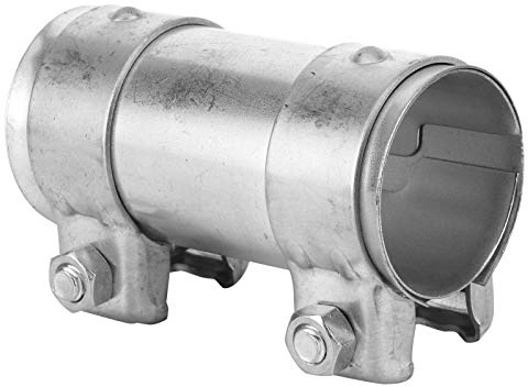 Tbest Exhaust Pipe Butt Joint Clamp, 2inch/51mm Exhaust Pipe Connector Double Clamp Joiner Adapter Heavy Duty Stainless Steel Exhaust Pipe Sleeve Universal Tube Repair Parts