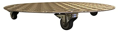 Pflanzenroller AluRiffelblech Rund -200 bis200kg Blumenroller Untersetzer Indoor Outdoor (Riffel5/6,5-200-Ø450)